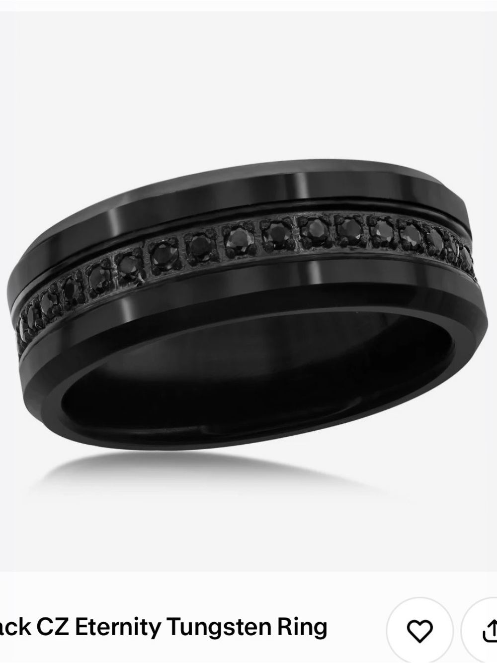 Black Blackjack Tungsten Ring